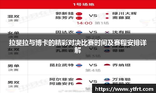 拉斐拉与博卡的精彩对决比赛时间及赛程安排详解